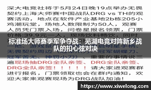 标准场大师赛季军争夺战：芜湖电竞对阵新乡战队的扣心弦对决